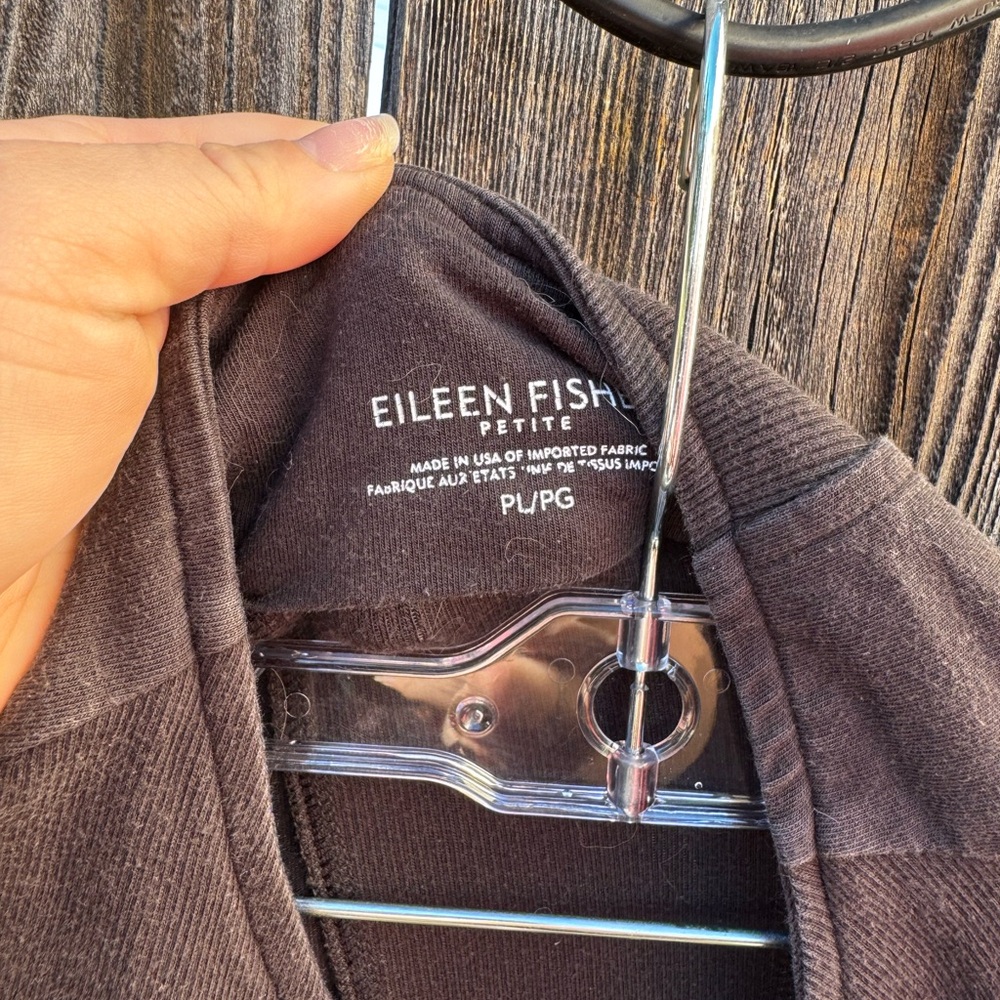 Eileen Fisher Asymmetrical Snap Front Cotton Jacket Black Size Petite Large - Picture 11 of 16